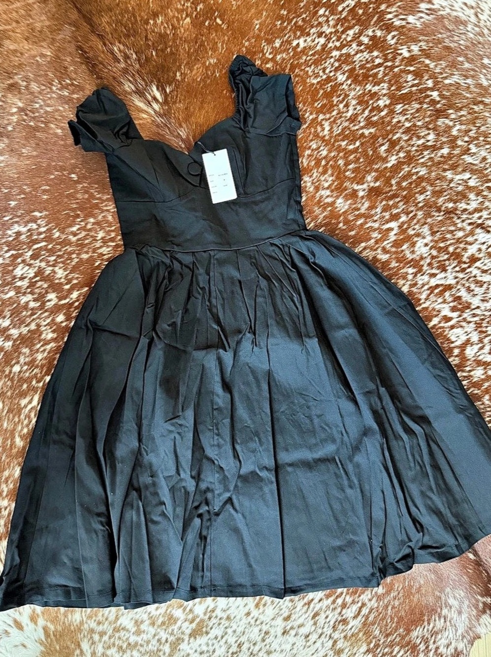 Unique Vintage Black Sweetheart Midge Swing Dress Midi Black Medium